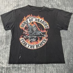 Vintage Grunge Sons of Anarchy Fear The Reaper Men’s Shirt Black Medium