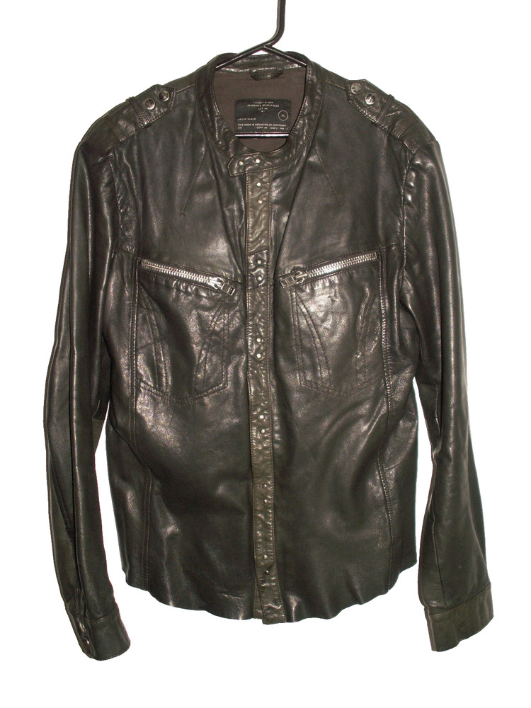 Men’s All Saints REBELL LEATHER SHIRT jacket overshirt XL (ref63) £149.99!!!!!