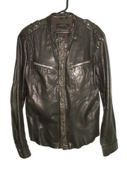 Men’s All Saints REBELL LEATHER SHIRT jacket overshirt XL (ref63) £149.99!!!!!