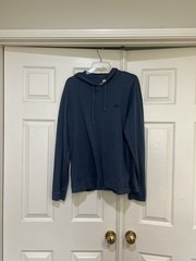 Lacoste Mens Small Classic Pullover Light Weight T-Shirt Hoodie Blue Casual