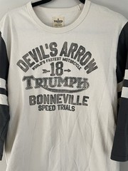 VTG. Lucky Brand Triumph DEVIL’S ARROW 3/4 Sleeve BONNEVILLE SPEED TRAILS 18 S