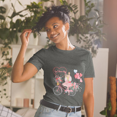 14 February Heart Day Holiday Happy Valentine’s Day T-Shirt, Bicycle Love Gift