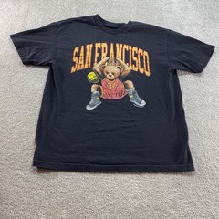 Chinatown Market Shirt Mens XL Black San Francisco Basketball Bear Graphic
