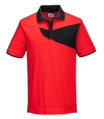 PORTWEST POLO SHIRT (CONTRAST RED WITH BLACK PANEL) X LARGE PW210 FREE POSTAGE