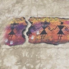 Vintage The Mountain T Shirt Large Leather Tag Grand Canyon Tribal USA Y2K Rare
