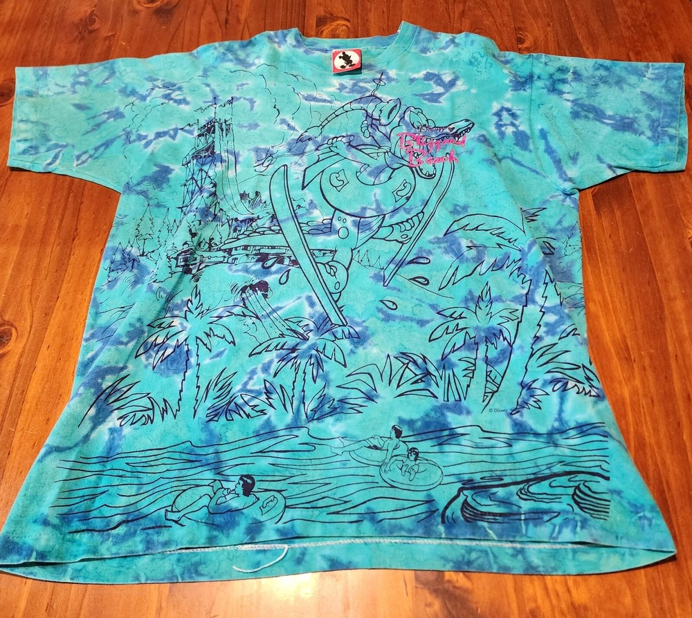 Vintage Disney Blizzard Beach Tee XL Walt Disney World Theme Parks 90s AOP Rare