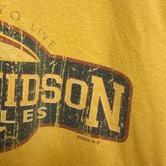 【HARLEY-DAVIDSON】00s Ringer T-shirt 両面ロゴ 星条旗 リンガーTシャツ S-5950