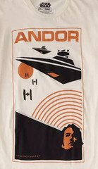 Star Wars Mens Andor Star Destroyer Ivory T-Shirt News S, XL, 2XL, 3XL