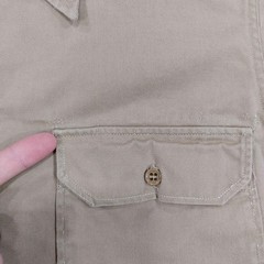 Vintage 50s Military Utility Work Shirt Mens 15-34 (Fits M), Khaki Twill, Korea
