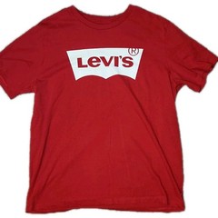 Levis T-shirt Men L Red Graphic Print Logo 100% Cotton.#43240