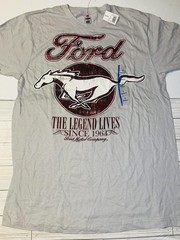 Ford Mustang Shirt Mens Large Gray Athletic Fit Legend Lives 1964 Graphic Tee