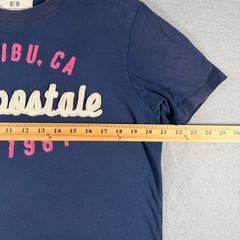 Aeropostale Mens Malibu CA Graphic T-Shirt Navy Blue Cotton Tee M 2183AS12