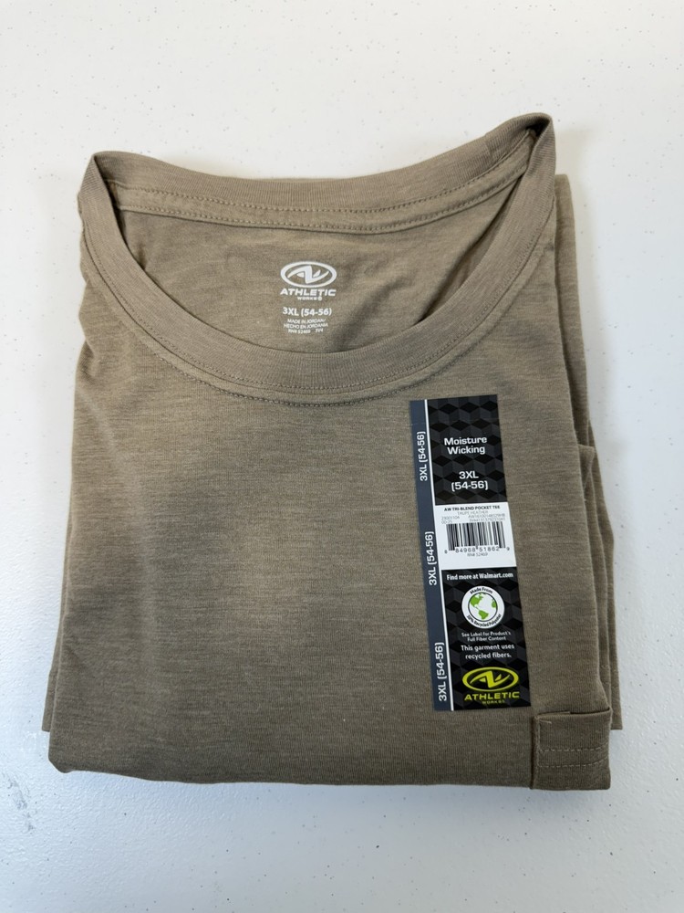 Men’s Shirts, (New w/tags), Athletic Works, S/S Crew Neck Pocket Tee 3XL (54-56)