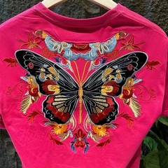 Luxury Butterfly Embroidery Cotton T-Shirt Heavy Texture Loose Fit Casual Tee