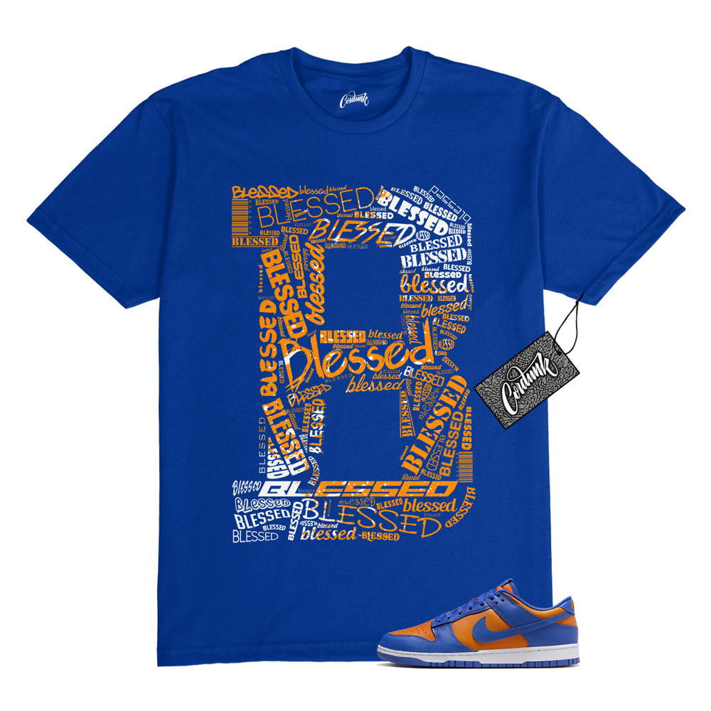 Dunk Knicks Team Royal Blue Orange Low Bright Ceramic T Shirt to Match BLESSED
