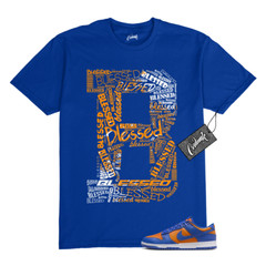 Dunk Knicks Team Royal Blue Orange Low Bright Ceramic T Shirt to Match BLESSED