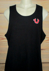 MENS TRUE RELIGION BUDDHA HORSESHOE BLACK TANK TOP T-SHIRT SIZE L