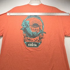 Costa Del Mar Mens XL Orange Heather Fishing Graphic T-Shirt See Whats Out There