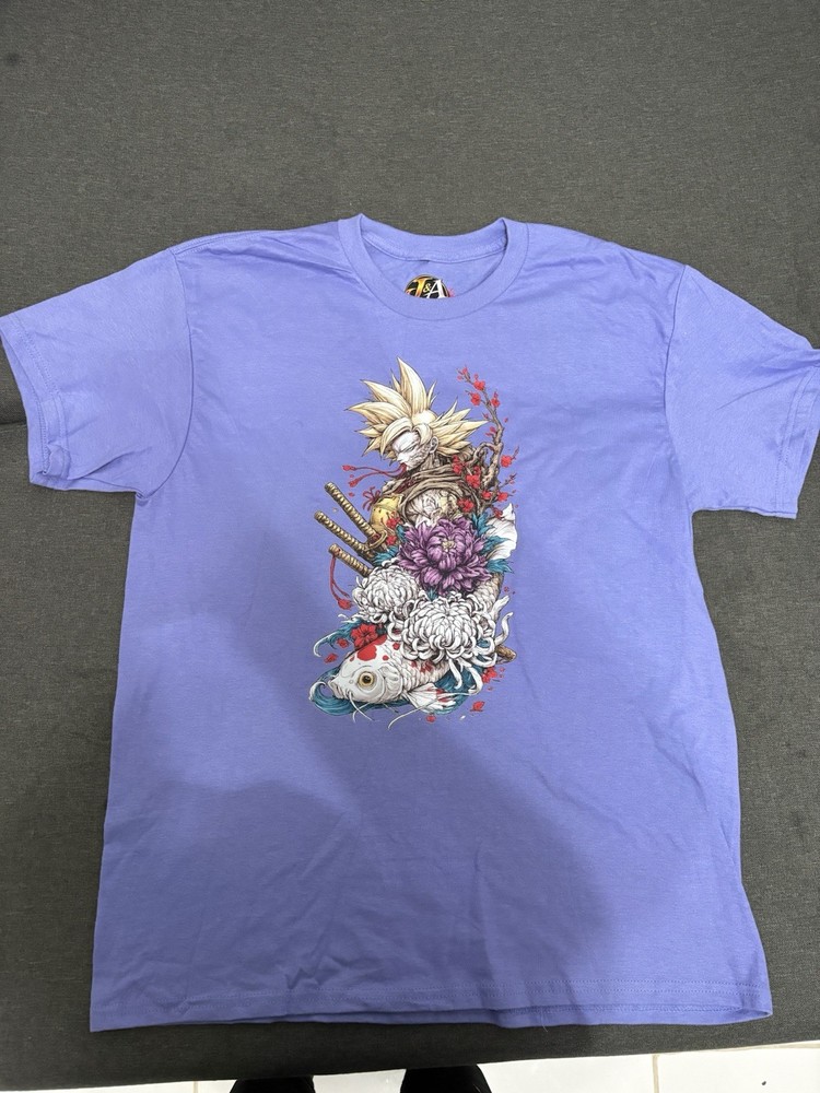 Men’s Dragon Ball Goku Graphic Print Cotton Crew Neck Short Sleeve T-Shirt L
