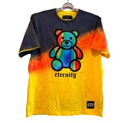Eternity BC AD Mens XL T-Shirt Yellow Black Ombre Iridescent Bear Graphic Tee