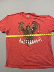 Star Wars Chubacca Christmas Red T-Shirt, Size XL, Chest 44