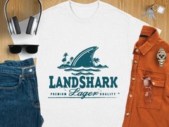 Landshark Lager T-Shirt, Funny Shark Tee, Ocean Lover Gift, Beach Vacation Shirt