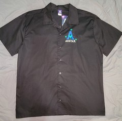 Avatar Pandora Camp Shirt Men Large Black Button Front Disney World Animal…