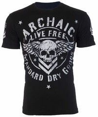ARCHAIC by AFFLICTION Strong Crest Black White Regular Fit Men T-shirt S-3XL NWT