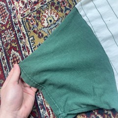 VTG 00s Badger Sport Green White Pinstripe Henley Baseball Jersey Shirt Size L