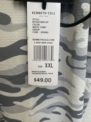 NEW Kenneth Cole Active T Shirt 2XL Beige Camo Crew Neck Tech SS Tee NWT $49