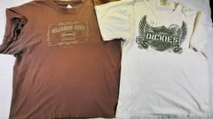 *Holes* 2 Genuine Dickies T-Shirts Mens L 42 44 Round Neck Graphic Tees