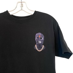 Nova Men No Face Or Case T-Shirt Mask Gold Chain Short Sleeve Tee Black Medium