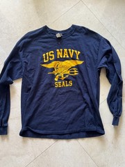 U.S. Navy Seal Long Blue Sleeve Navy Graphic T-Shirt Men’s Size XL