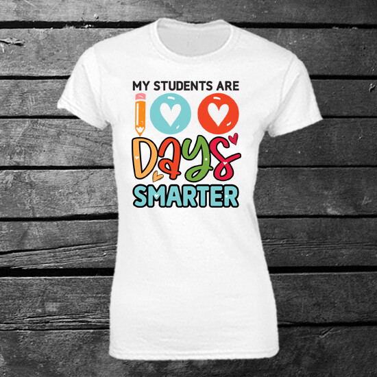 100 Days of School Teacher T-shirt Mens Ladies Gift Students Teacher Life