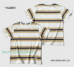 NON STOCK Ivy League Striped Crew Neck T Shirts Preppy Style Men’s Casual Tee
