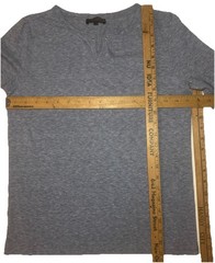 APC Paris Long Sleeve T Shirt Size Small Heather Blue Henley Style V Cut Collar