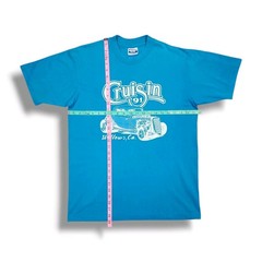 Vintage CRUISIN 1991 Willows, CA Street Rod Single Stitch Blue T-Shirt Men’s L