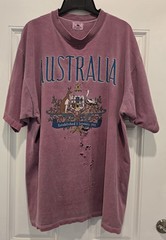 Vintage Galt Sand Australia Distressed Purple Mens XL Short Sleeve T Shirt Faded