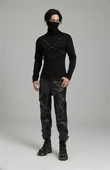 PUNK RAVE Men Punk Rock Gothic Steampunk Tops long-sleeved shirt High Collar