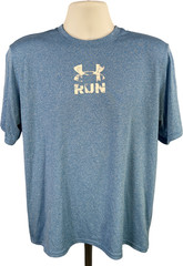 Under Armour Men’s Blue HeatGear Short Sleeve Run Athletic T-Shirt – L
