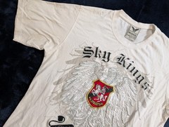 Avirex T-Shirt Mens Size XXL Off White Y2K Crest Sky Kings Logo 2XL Hip Hop