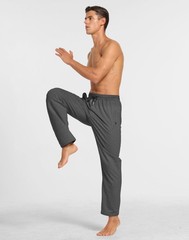 Mens Sweatpants Cotton Yoga Casual Jersey Open Bottom Straight Zipper Pockets