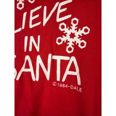 VTG 1984 DALE I Believe In Santa Tee Graphic Red Single Stitch Made in USA Sz S