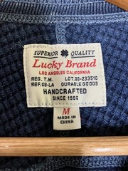 Lucky Brand Men’s Blue Waffle Knit Thermal Henley Shirt Long Sleeve Medium