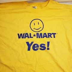 Vintage Yellow Walmart Smiley Face Walmart Yes T-Shirt Size Extra Large