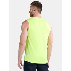 Brahma Relaxed Fit Muscle Tank Pocket Tee Blaze Acid Yellow Men’s Size L XL New