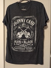 Cash Unisex L Johnny Cash T-Shirt -Heathered Dark Grey