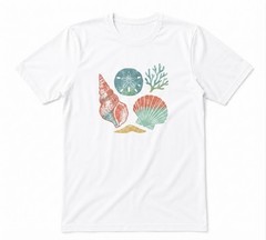 Summer Seashells Vacation White T- Shirt