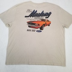 Ford Men’s Beige Mustang Performance Boss 302 Large Back Car Graphic T-Shirt XXL