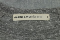 Marine Layer Shirt Mens Large Gray Raglan Athletic Tee Soft Re-Spun Logo Top